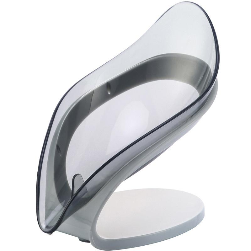1pc Drain Soap Holder Box Bathroom Shower Soap Storage Tray Rack Ledge Leaf Shape Plastic Drainage Accessory