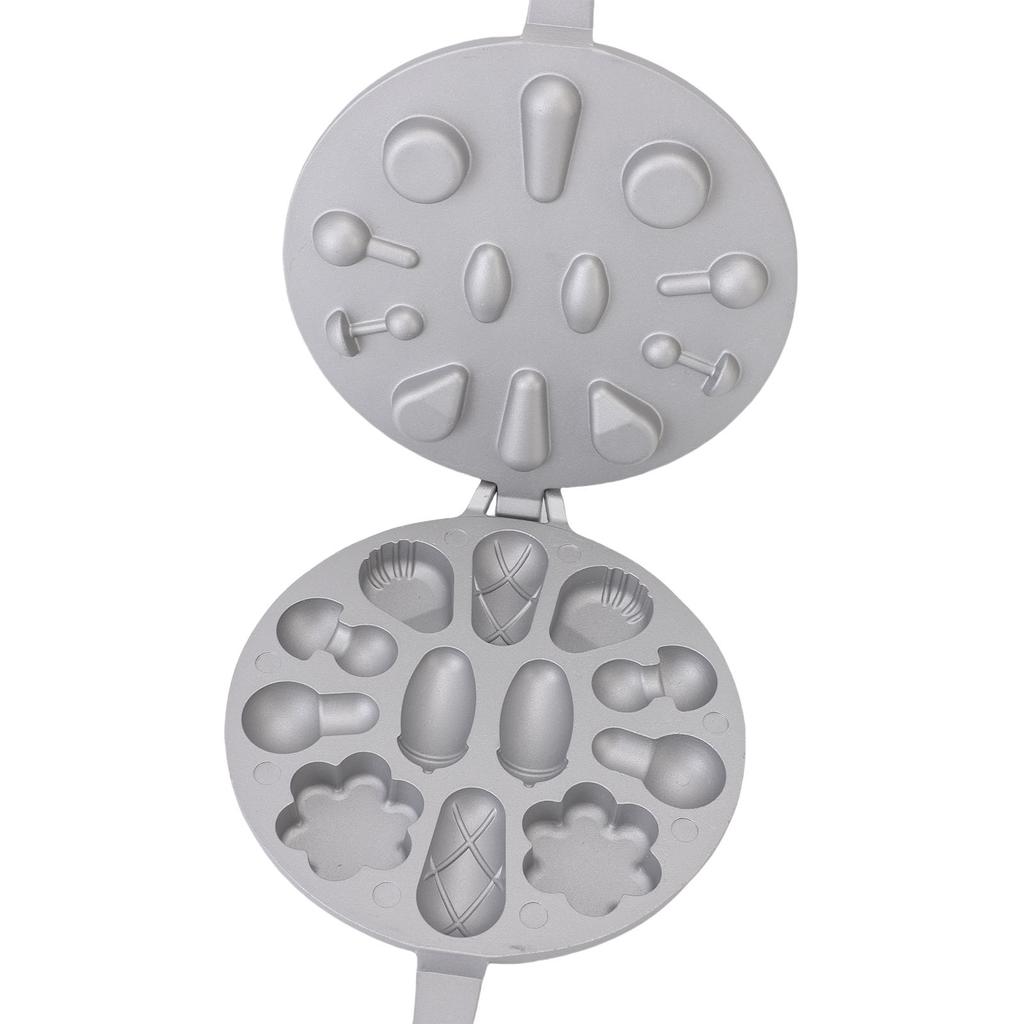 Walnut Cookie Mold Maker 12 Holes Aluminum Alloy Wood Nonstick Flower Shape Oreshki Baking Mold for Kitchen Gas Stove