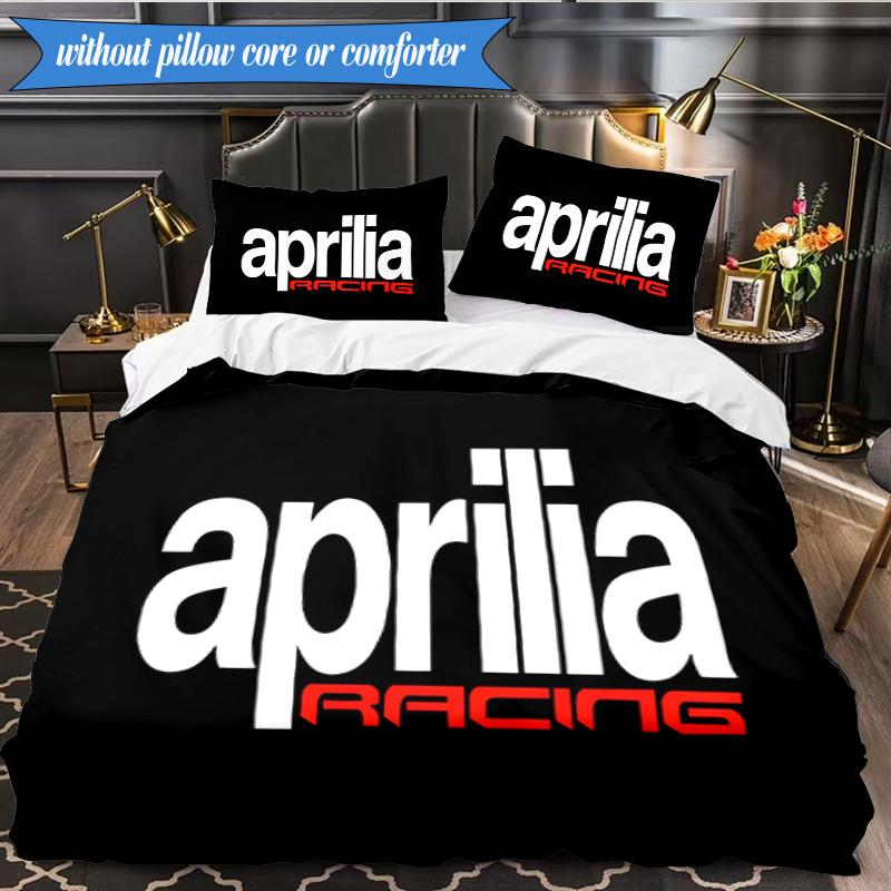 3PCS Aprilia Racing Printed Bedding Set For Bedroom dormitory, Includes 1 Duvet Cover & 2 Pillowcases for All Seasons Home Decor Fan gifts
