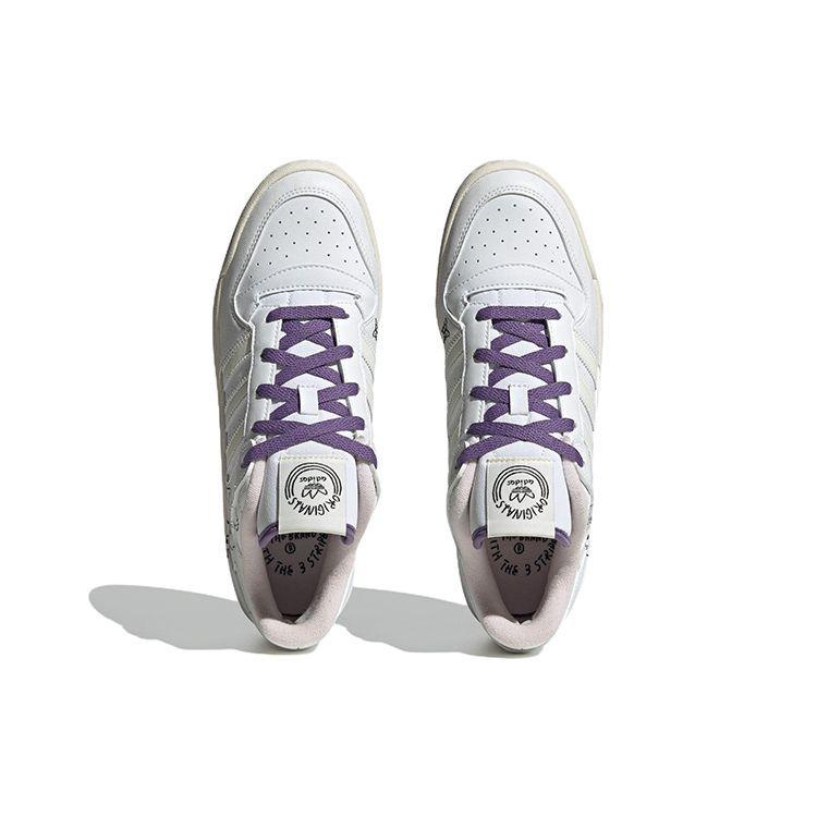 adidas Originals Forum Low CL Кожаные Удобные Низкие Кроссовки Унисекс Кроссовки Белый Фиолетовый IE2121