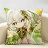 Nahida Genshin Impact Cushion Cover Natural Linen Organic Fabric DoubleSided Printing Room Sofa Decor Pillow Case