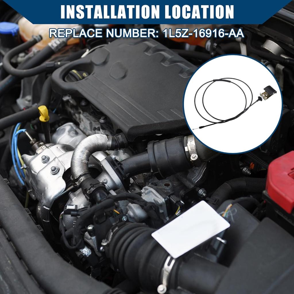 Hood/Release Cable for Ford for Ranger 1998-2011 for Ford Explorer Sport 2001-2003 / Hood Control Cable/Durable/Plastic / 1 Pcs/Black