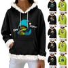 Women's Casual Fashion Print Long Sleeve Hooded Sweatshirt Top