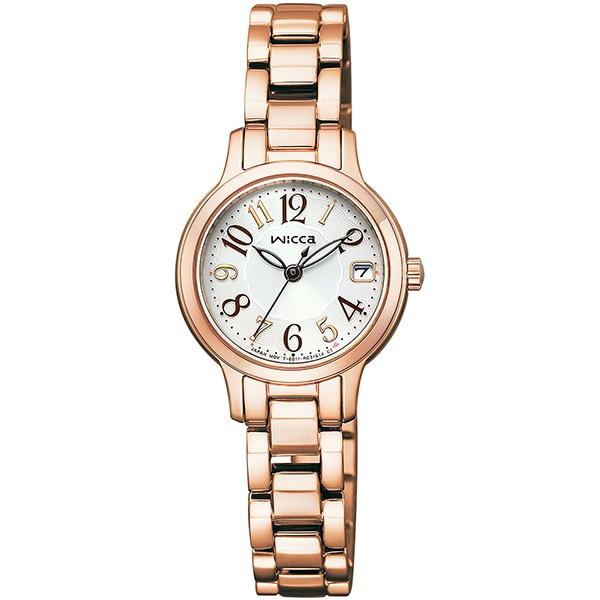 Citizen Женщины KH4-963-13 ( Смотреть wicca Solar-Tech) Круглые часы из нержавеющей стали, золотые, аналоговые