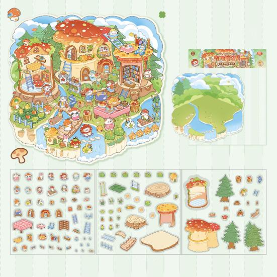 4 шт. DIY 3D наклейки для сцен, мультяшные кошки, наклейки для досуга для взрослых, подростков и детей, создайте свои собственные наклейки для сцен для снятия стресса