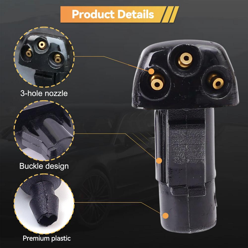 2 шт. Новое сопло омывателя лобового стекла для большинства моделей автомобилей Авто 3 отверстия Форсунки омывателя лобового стекла Струя распылителя воды для стеклоочистителя