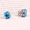 Серьги-гвоздики из натурального синего топаза из стерлингового серебра 925 пробы Изысканный подарок в стиле бохо для ее минималистских украшений-гвоздиков в стиле бохо Подарок для него Рождественские подарки