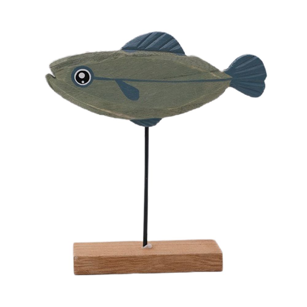 Decoration Handmade Crafts Fish Pattern Ornament Fishes Sculpture Table Decor Wooden Fish Statue
