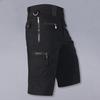 Men Cropped Pants with Multi-Pockets Design Mid-rise Button Zipper Fly Straight Leg Solid Color Cargo Shorts