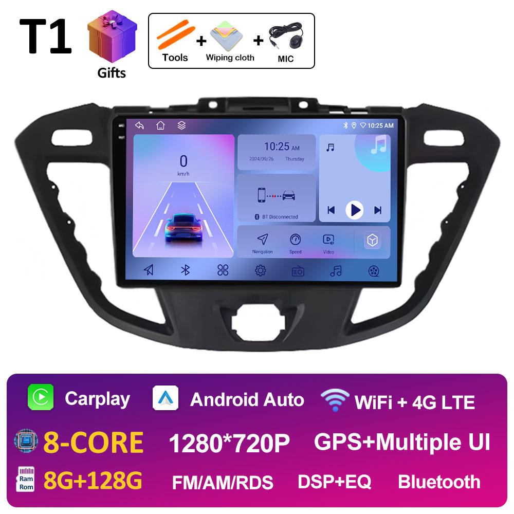 Для Ford Tourneo Custom 1 I Transit 2012 2013 2014 2015 2016 - 2021 Автомобильный мультимедийный видео радиоплеер Bluetooth DSP стерео WIFI