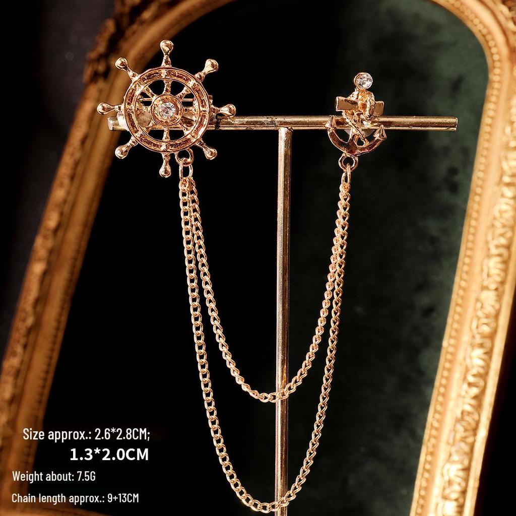 Baroque Rhinestone Pearl Corsage Necklace Brooch - Retro British Court Suit Accessory