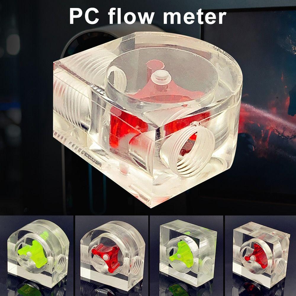 For PC Water Cooling Easy Install 2 Way G1/4 Thread PC Flow Meter Flow Meter Office Measuring Tools