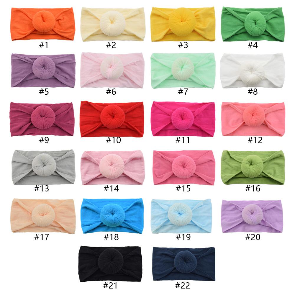 Детские головные уборы из нейлона, широкие детские аксессуары для волос, мягкие чулки с шариками, повязка на голову для малышей из нейлона, повязка на голову в виде пончика