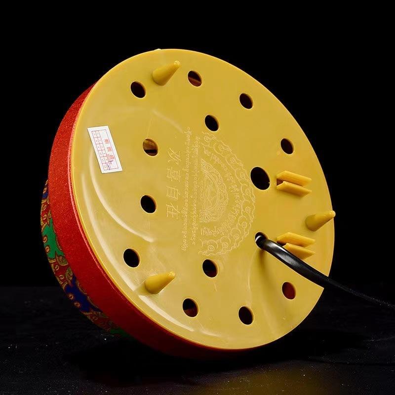1PCS Xizang Electric Prayer Wheel Household Prayer Red Gold Belt Voice Prayer Wheel Home Decoration Accessories