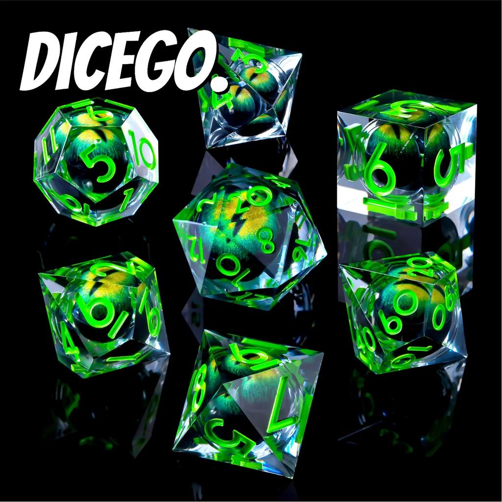 Pointed Resin Longan Movable Baldur's Gate Dice Set Dungeons & Dragons Board Game DND Cthulhu Running Group