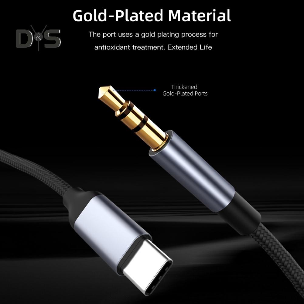 Разъем для наушников AUX типа C до 3,5 мм, аудиоразъем, шнур для телефона, планшета