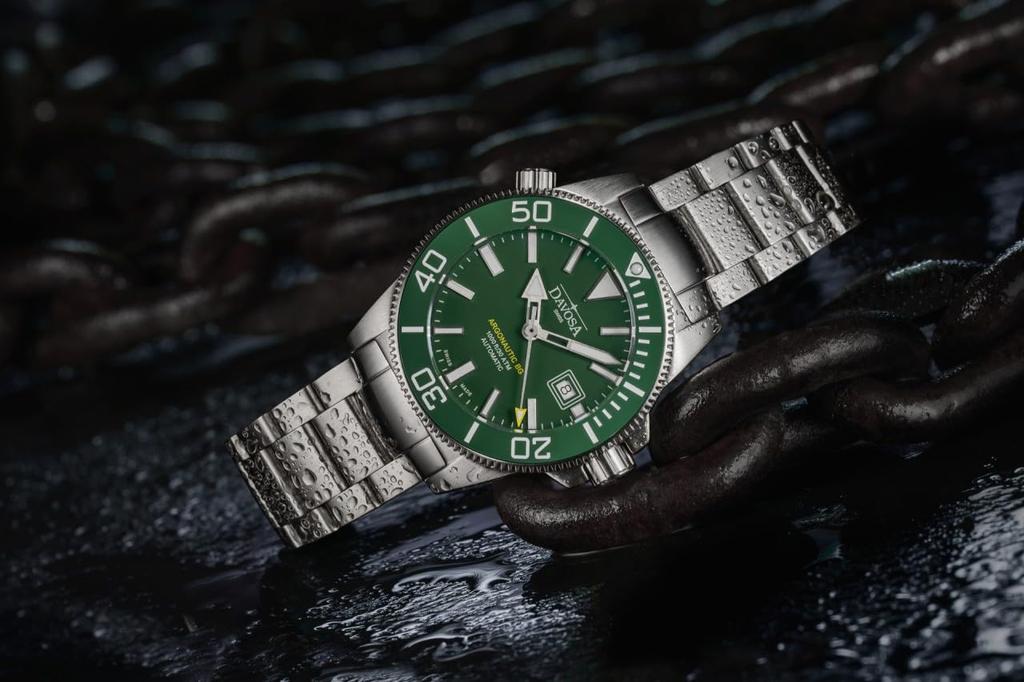 Davosa Automatic Argonautic 30 ATM Water Silver Diver's Watch, BG, Resistant, 161.528.70w, Men's,