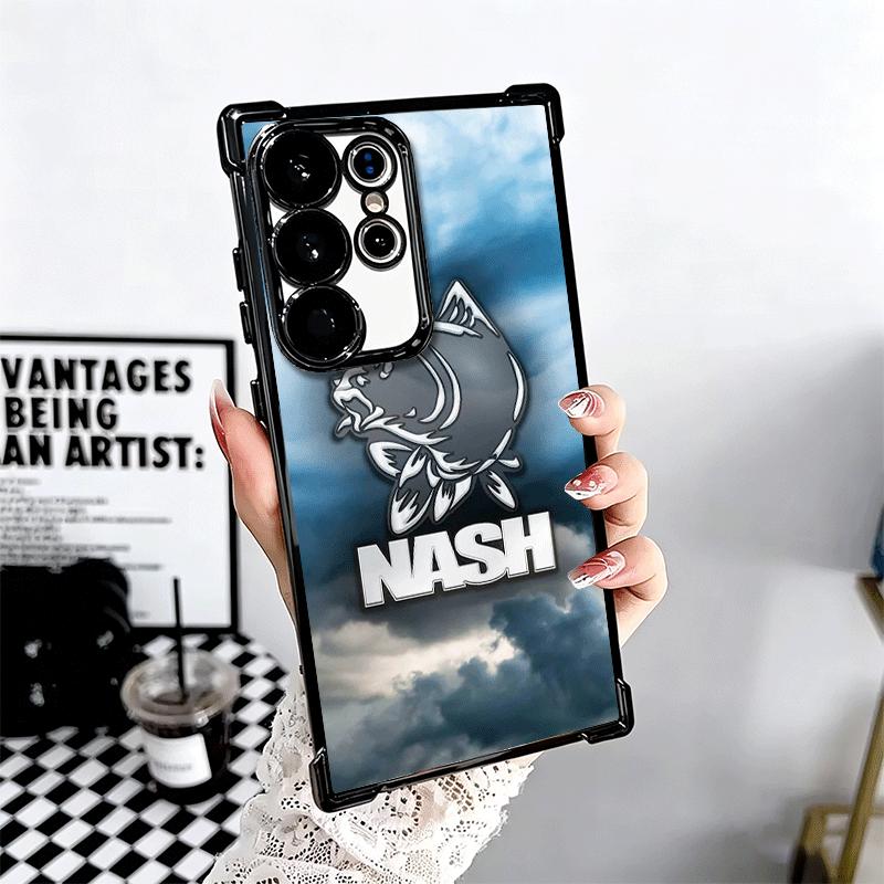 Nash Fishing Fish Mark Plating Phone Case For Samsung Galaxy S24 S25 FE S26 Edge S23 Ultra S22 S21 Plus S20 Anti-Fall Airabag Co