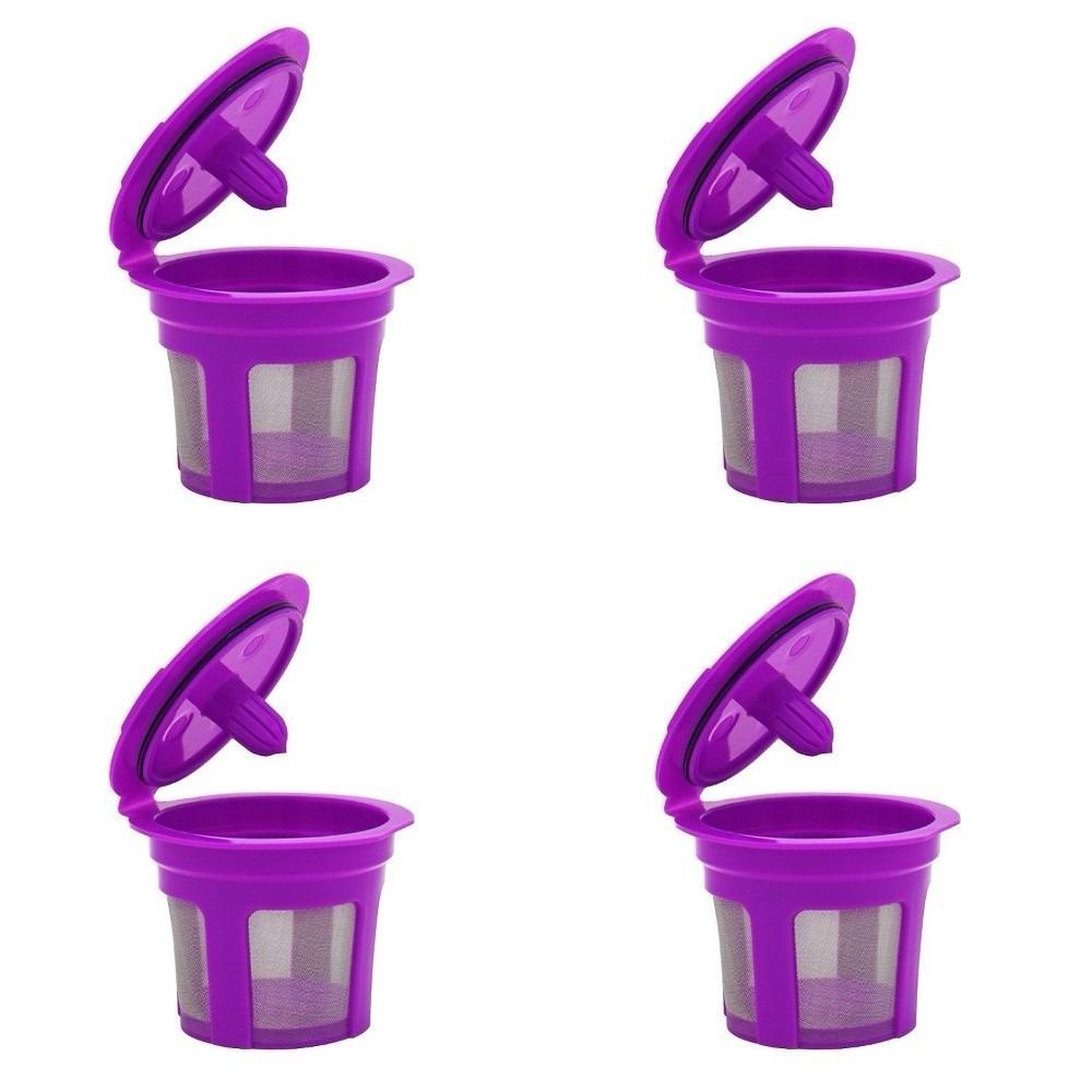 4pcs Universal Fit Coffee Filter Reusable Espresso Strainer Basket K-Cup Coffee Maker Accessories