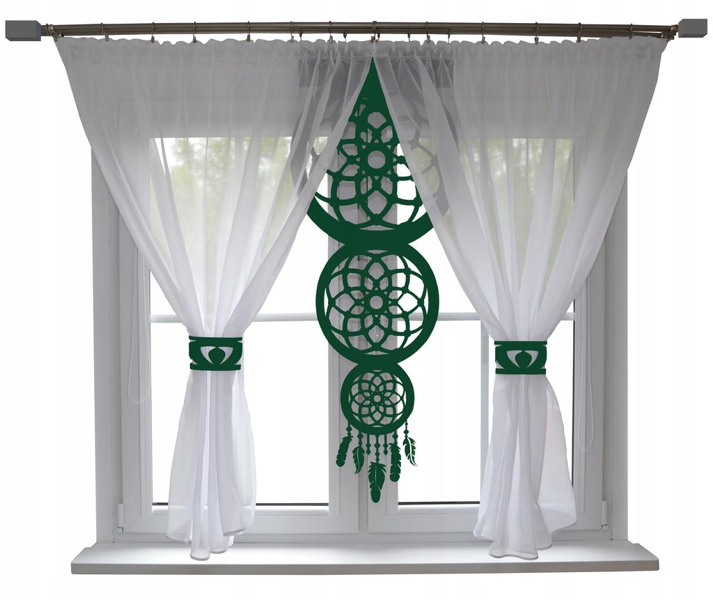 Modern curtain DREAMCATCHER openwork green 300x150