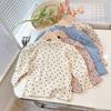 Baby Girl Long Sleeved Top Children's T-Shirt Puff Sleeve Heart-Shaped Printed Kids Top