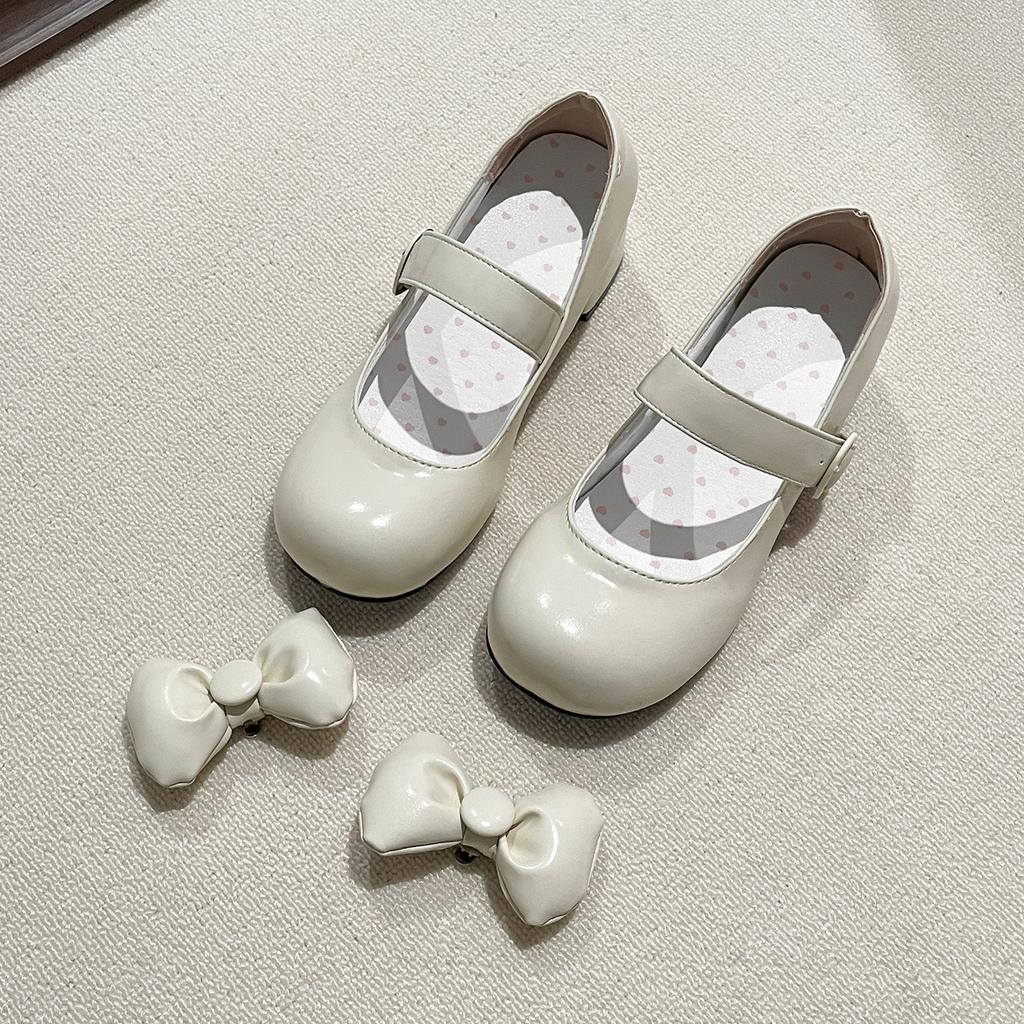 Модные женские туфли Мэри Джейн с бабочкой Элегантные туфли на толстом каблуке с круглым носком Женская мода Лолита Туфли на каблуке Размеры 35-39 Zapatos De Mujer