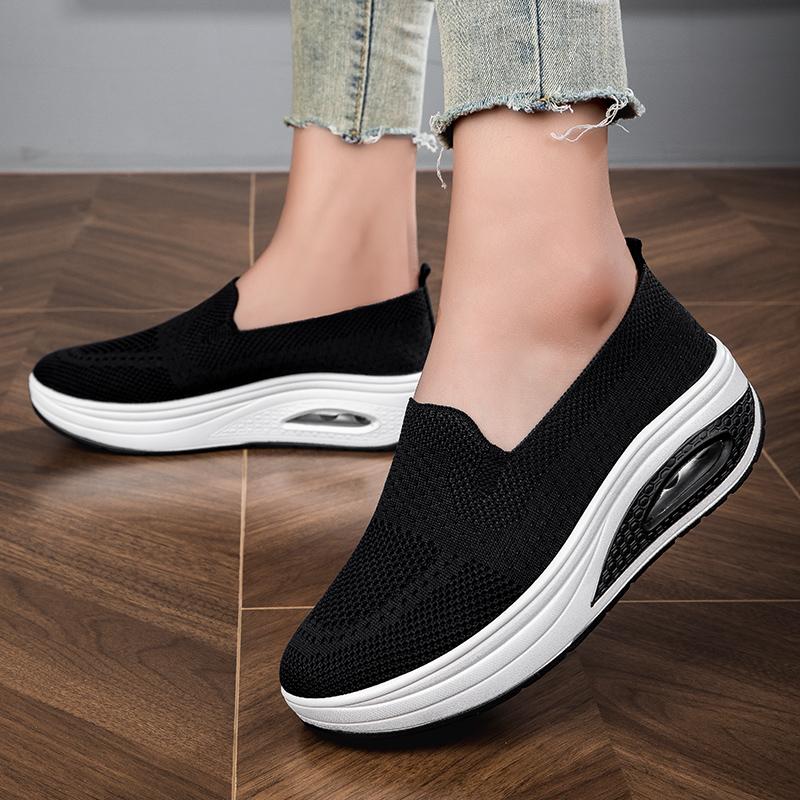 Women’s Black Running Sneakers Casual Red Sport Shoes Coffee Thick Sole Height Increase Platform Shoes Over Sized
