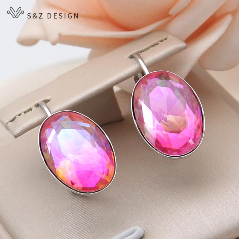 Модные овальные серьги в форме яйца с имитацией турмалина для женщин, свадебные серьги цвета розового золота, ювелирные изделия