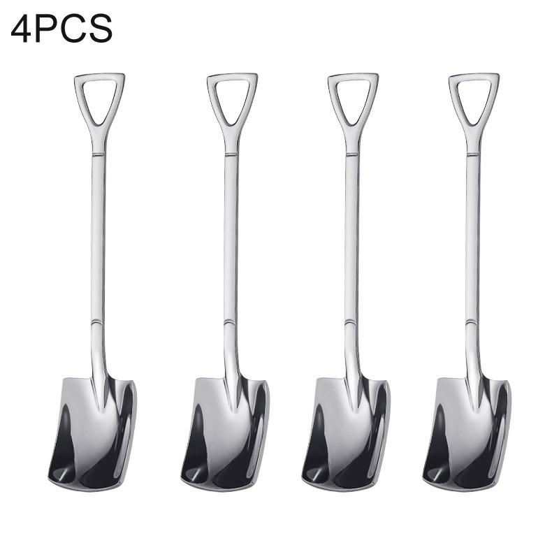 1/2/4 шт. Лопата Ложки Вилка Чайные ложки из нержавеющей стали Креативная кофейная ложка для мороженого Десертная ложка Посуда Набор столовых приборов