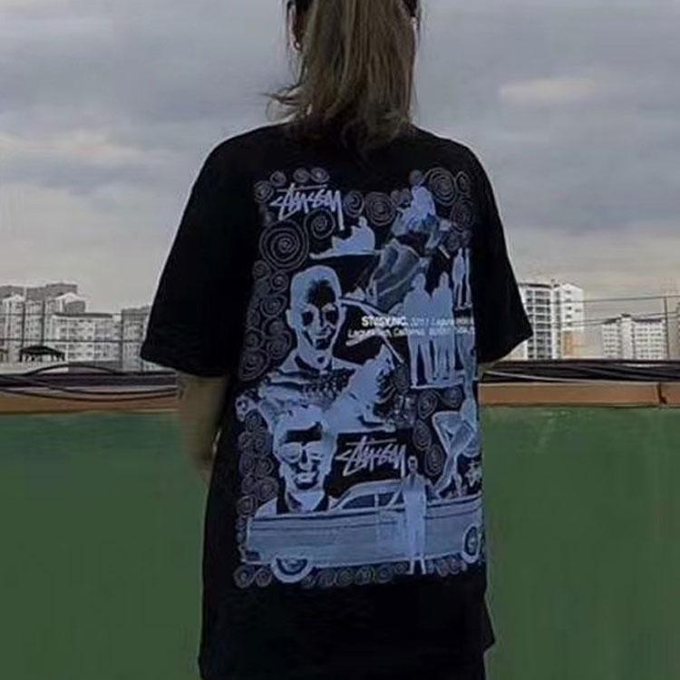 Stussy T-Shirts Unisex Crew Neck Moderate Straight Fit 3903616