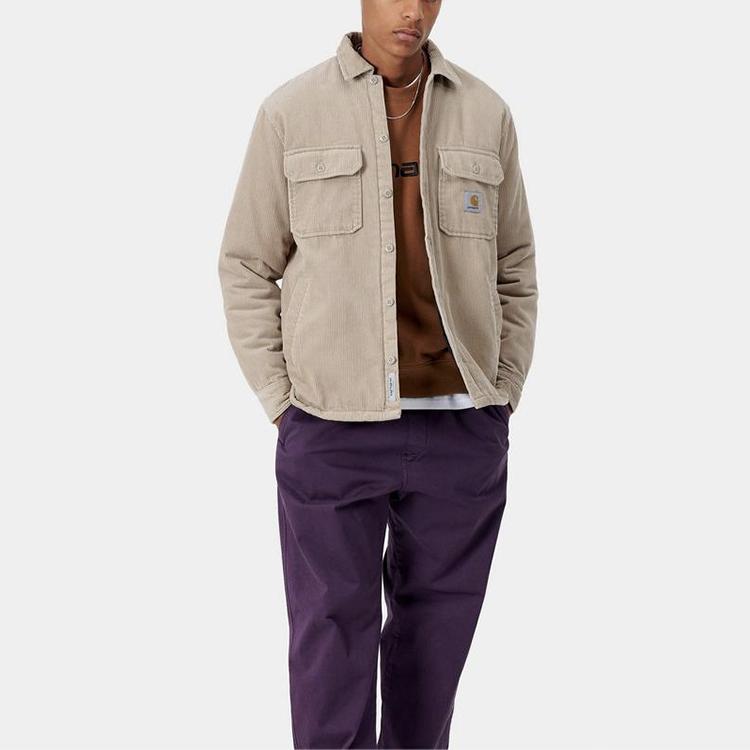 Carhartt WIP Однобортная вельветовая рубашка-куртка Мужские куртки Светло-коричневый I028827-G1-00