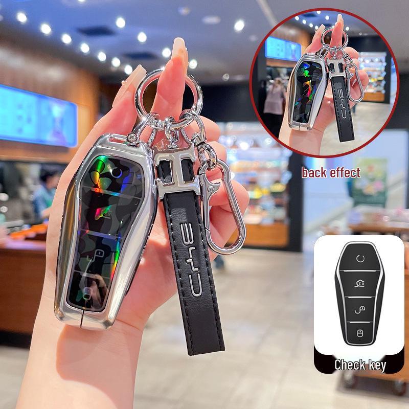 BYD Key Case for Song Plus, Qin DMi, Han EV, Dolphin, Seagull - Metal Buckle Full Coverage Accessories