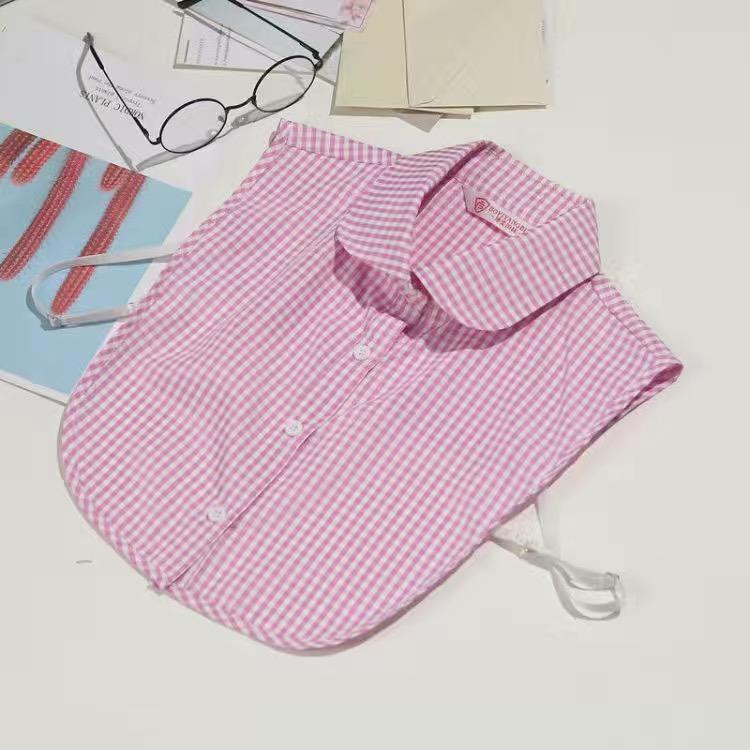 Women Cotton Lace Fake Collar Blouse Vintage Detachable Collar Women Shirt False Tie Lapel Blouse Top Clothes Accessories