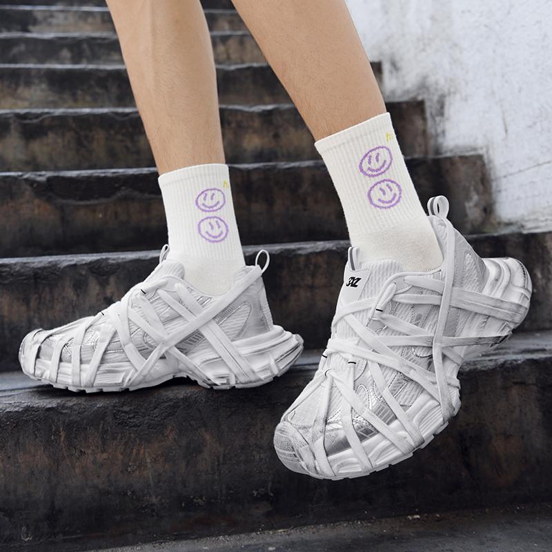 Мужские уличные кроссовки на шнуровке Niche Thick Splicing разноцветные спортивные туфли Arrival Vulcanization Shoes Punk Breathable Women