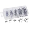 50Pcs/Box Iron Triple Fishing Hook Barbed Three Claw Fishhook Treble Fishing Hook  Fishing Tool
