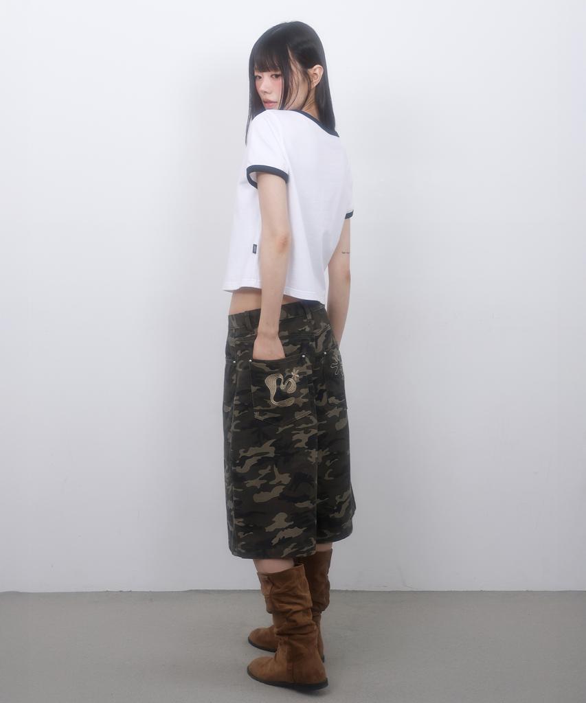 LMR Floral Logo Bermuda Pants Khaki