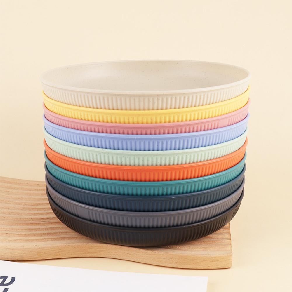 8PCS 9 in Camping Plate Unbreakable Snack Dish Household Fruit Plate Adult