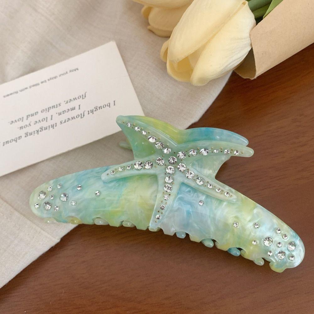 Acetic Acid Starfish Hair Grab Clip Korean Style Large Shark Clip Sweet Acetate Hair Claw  Daily