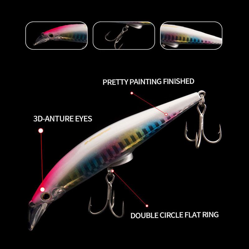 12 см/45 г искусственная рыболовная приманка, высокопрочная светоотражающая приманка с блестками, жесткая приманка для соленой воды