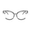Unique Cat Eye Half Metal Frame Glasses Women Vintage Irregular Steampunk Eyeglasses Fashion Luxury Elegant Spectacles Popular