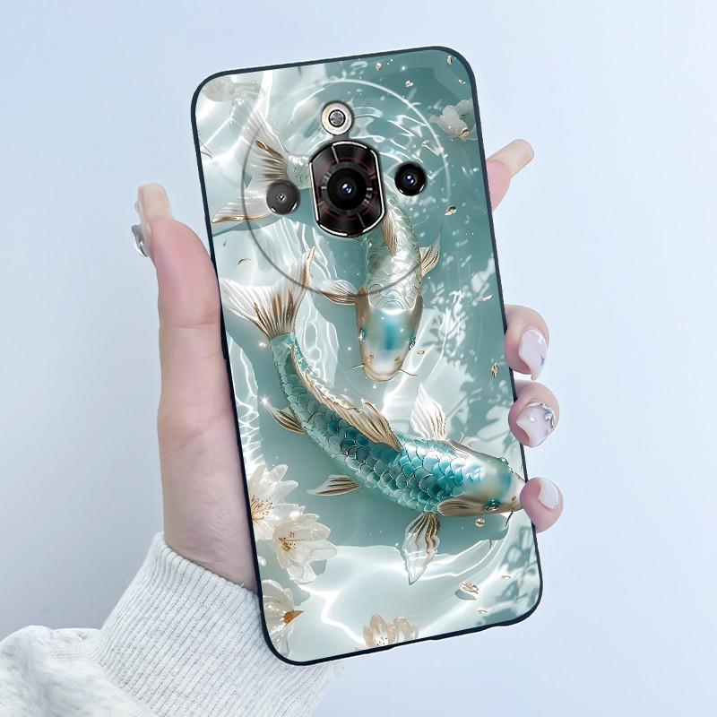 For ZTE Nubia Focus Pro 5G Case Z2351N Luxury Cute Heart Rabbit Soft TPU Silicon Matte Black Phone Casing Shockproof Back Cover