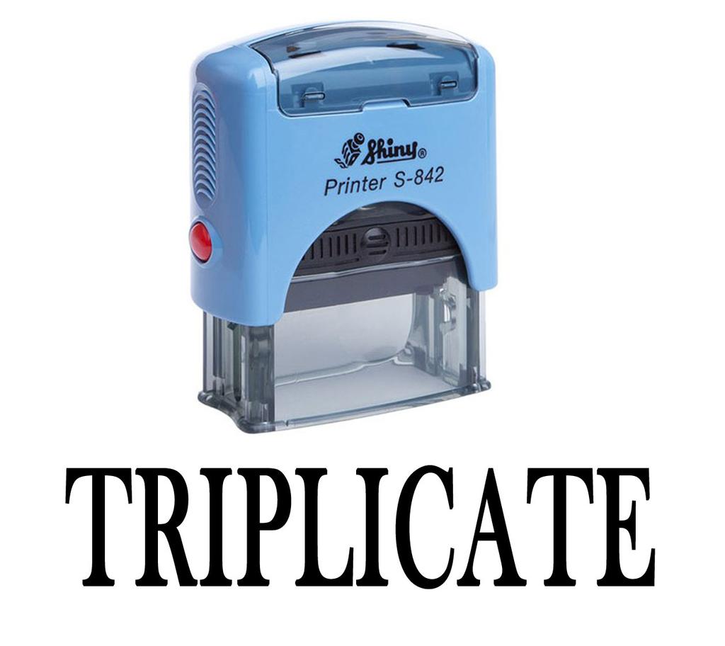 TRIPLICATE Self Inking Rubber Stamp Office Stationary Custom Shiny Stamp