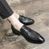 Мужские туфли большого размера с тиснением под крокодила, остроносые, деловые, на одной педали, кожаные, 46 размера, остроносые свадебные туфли для жениха