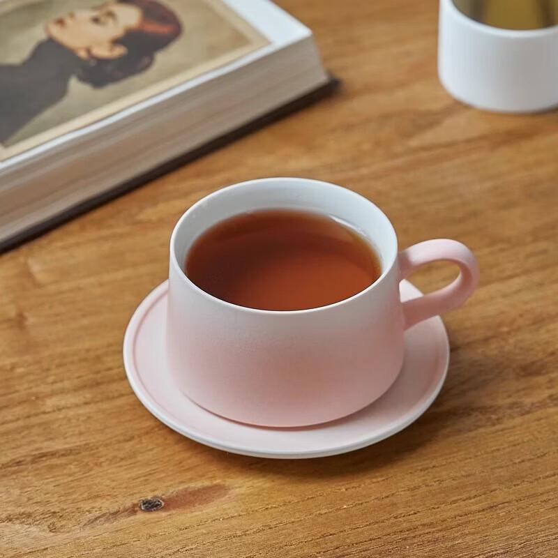 Керамическая кофейная чашка с блюдцем ручной работы Jingdezhen - Цвет Розовый Мужественный
