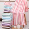 Набор катионных полосатых быстросохнущих банных полотенец из кораллового флиса - Впитывающие воду, Плотные, 2 штуки, Памятные мочалки