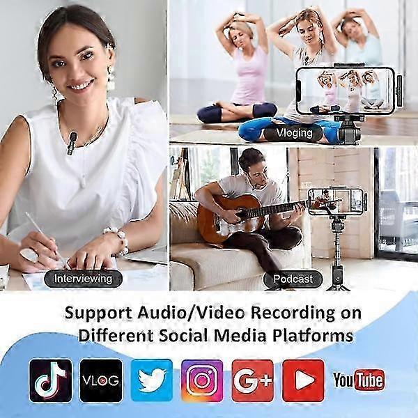 Enhance your recordings with our Professional Wireless Lavalier Microphone 2-Pack - Crystal Clear, Noise Canceling - USB-C Compatible-Xin
