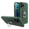 Ring Case Silicone Case With Finger Holder And Stand For Samsung Galaxy A72 4G Dark Green