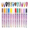1/2 Sets 12 Colors Nail Art Pens DIY Gel Nail Art Acrylic Paint Markers Quick Dry Graffiti Dotting Point Liner Pens Nail Art Drawing Painting Tools