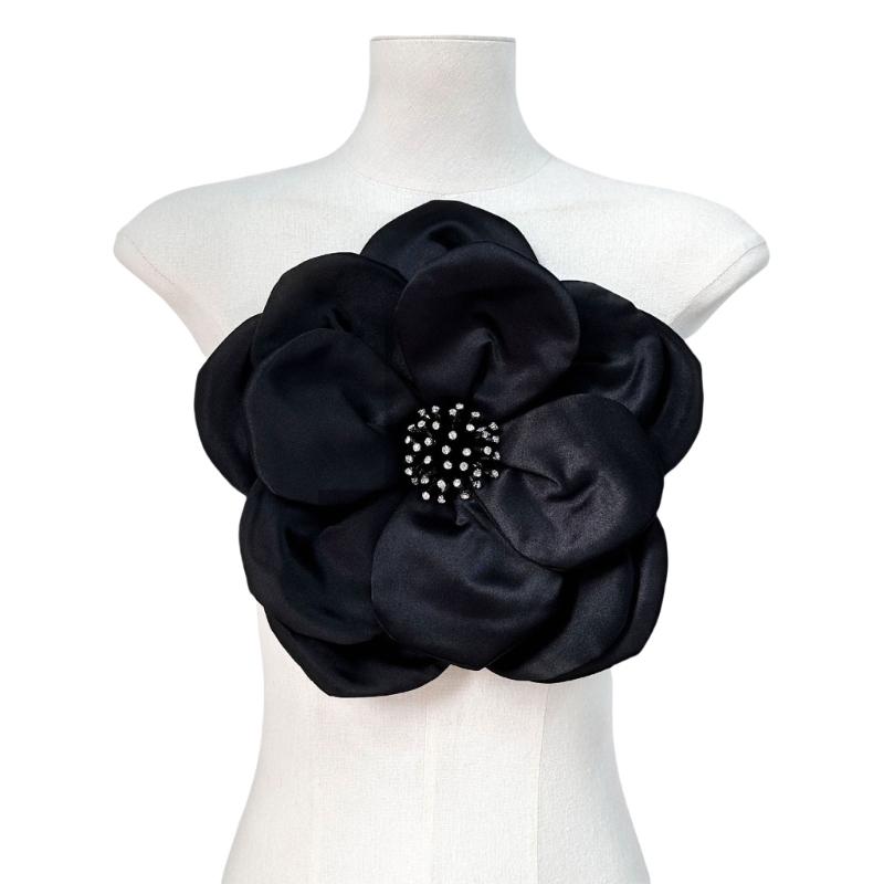 Multi Layer Soft Fabric Large Flower Brooch Stylish Breastpin for Dresses and Tops Floral Shaped Corsage Party Accessory
