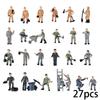 27Pcs/set Model Train Railway Worker People Figures Diorama Layout Scale 1:87